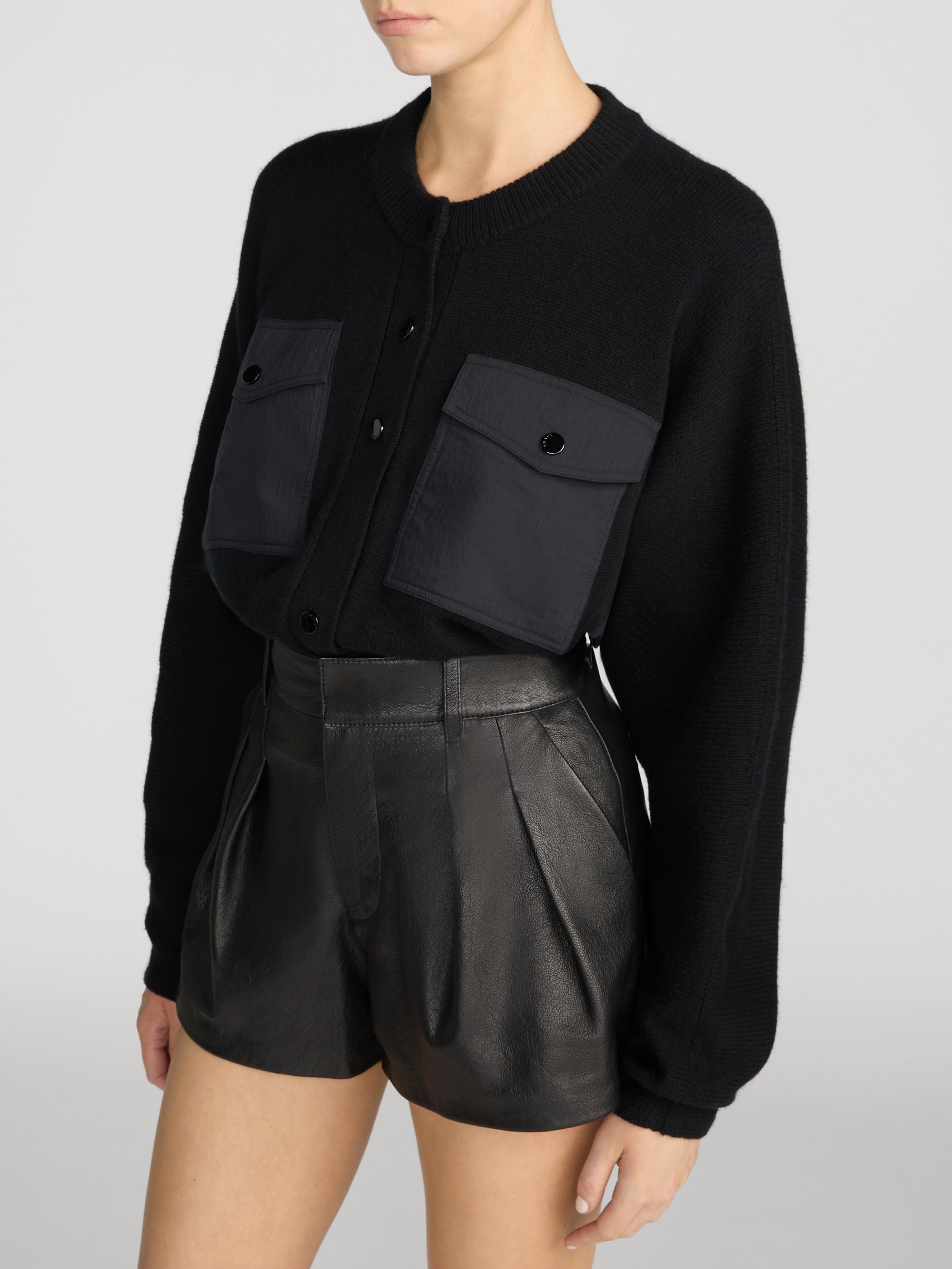 CONTRAST CASHMERE CARDI