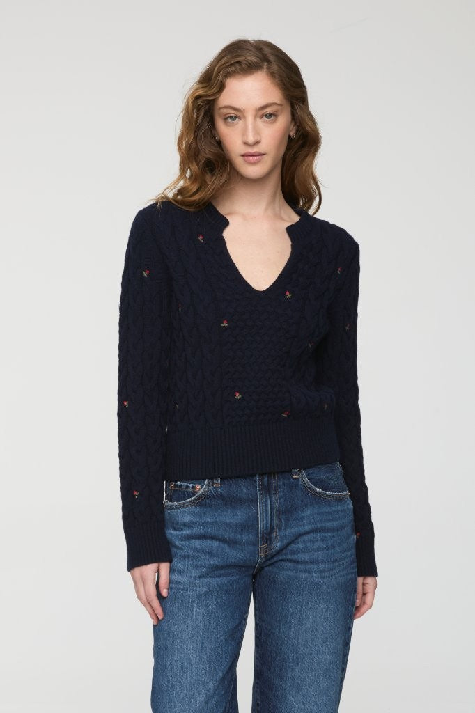 SHANA LS CABLE SWEATER