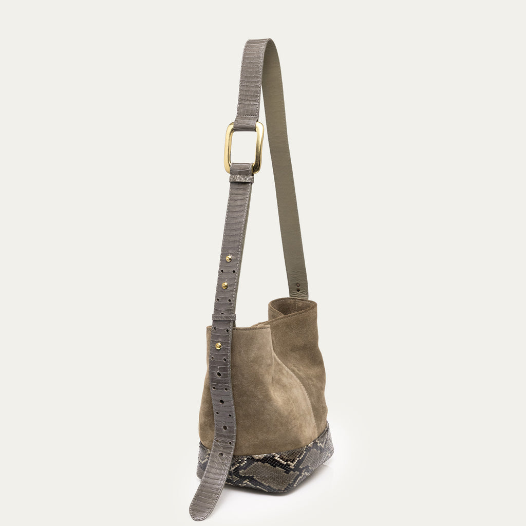 TAUPE SUEDE CALFSKIN BAG