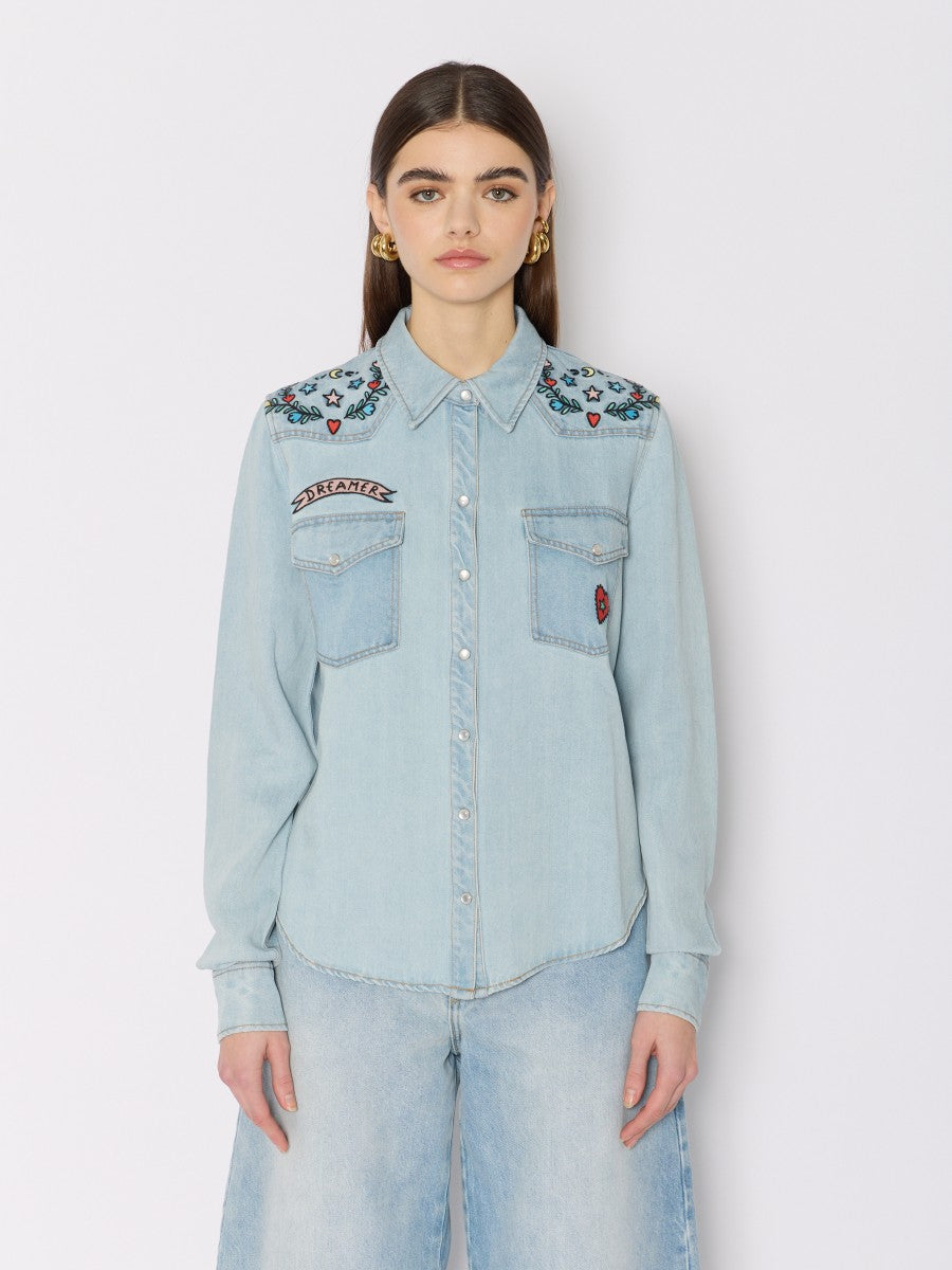 CHEMISE TENCEL AVEC BRODERIES