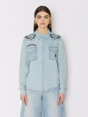 CHEMISE TENCEL AVEC BRODERIES