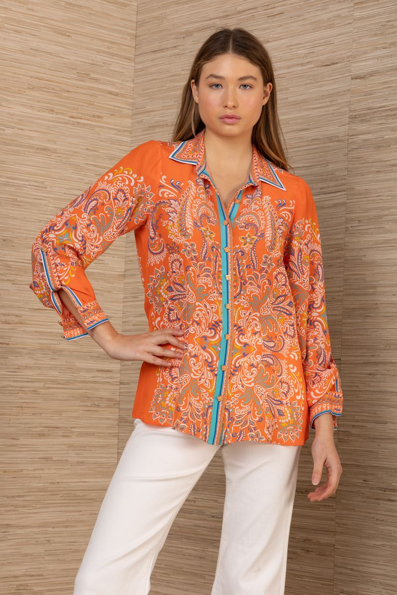 LONG SLEEVE BUTTON UP TOP