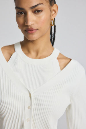 LONNIE VISCOSE KNIT LAYERED CARDIGAN