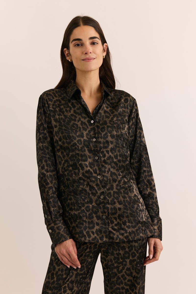MARGOT LONG SLEEVE ANIMAL PRINT SHIRT