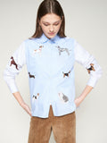 EMBROIDERED DOGS BLOUSE