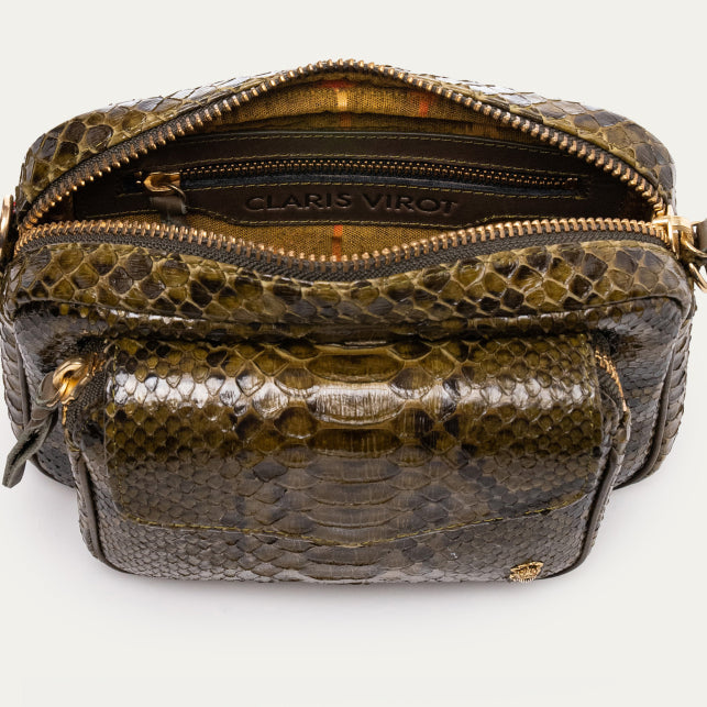 PYTHON DARK KAKI CHARLI BAG