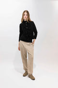 KNITTED BOLERO JACKET WITH RUFFLE DETAIL