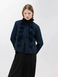 NAVY RUFFLE CARDIGAN