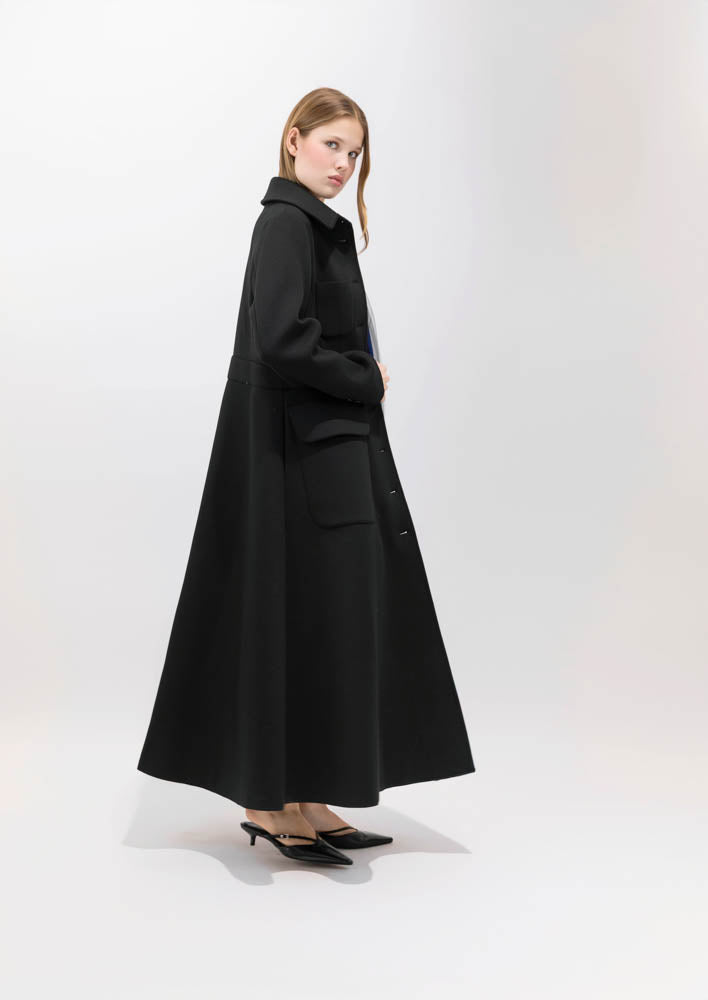 LONG LADY-STYLE NEOPRENE COAT