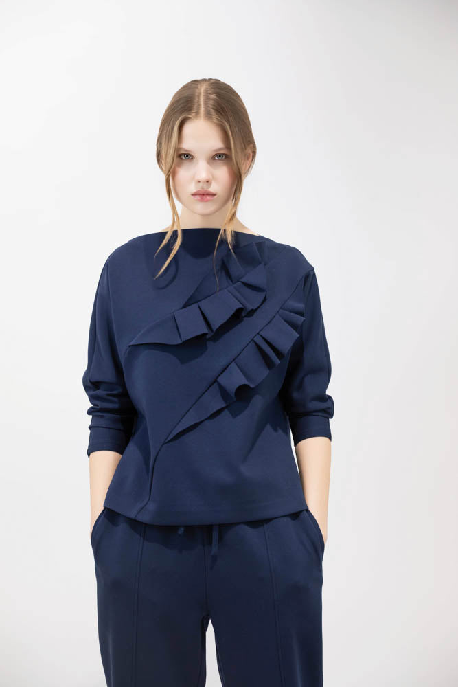 INSERTED RUFFLE NEOPRENE TOP
