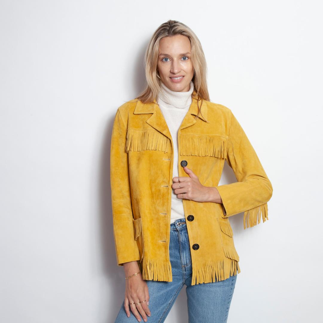 MARIGOLD SUEDE FRINGE JACKET