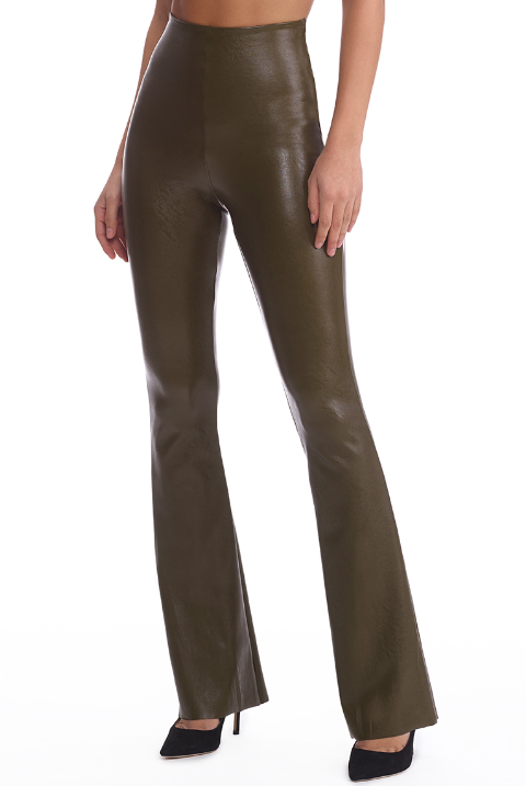 FAUX LEATHER FLARE LEGGING